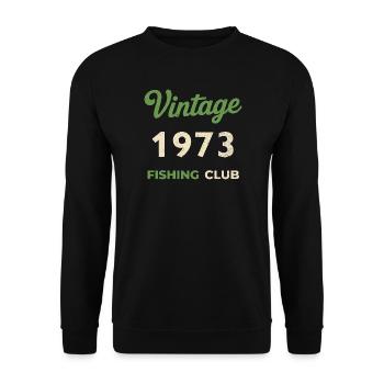 Millésime 1973 – Année de naissance rétro du club de pêche - Sweat-shirt Unisexe - noir - Devant - Alina (178cm) & Michal (187cm)
