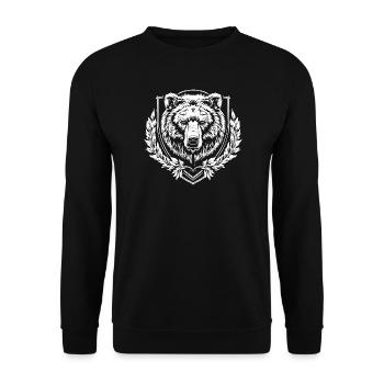 Bear Coat of Arms - Unisex Sweatshirt - black - Front - Alina (178cm) & Michal (187cm)