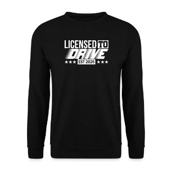 Driving License 2026 Driving Test Driving License Test - Unisex Sweatshirt - black - Front - Alina (178cm) & Michal (187cm)