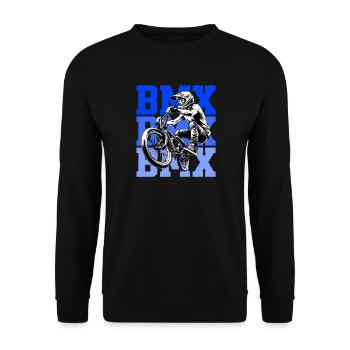 BMX Freestyle Sport Art - Unisex Pullover - Schwarz - Vorne - Alina (178cm) & Michal (187cm)