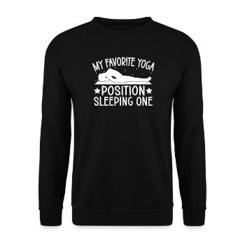 Pilates Enthusiasts Favorite Position Sleeping One - Unisex Sweatshirt - black - Front - Alina (178cm) & Michal (187cm)