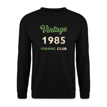Vintage 1985 – Fishing Club Retro Birth Year - Unisex Sweatshirt - black - Front - Alina (178cm) & Michal (187cm)