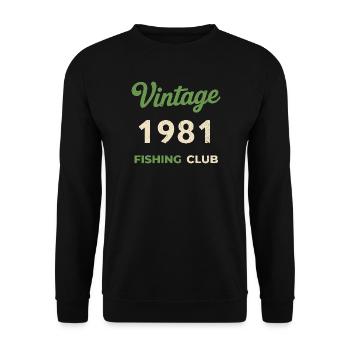 Millésime 1981 – Année de naissance rétro du club de pêche - Sweat-shirt Unisexe - noir - Devant - Alina (178cm) & Michal (187cm)