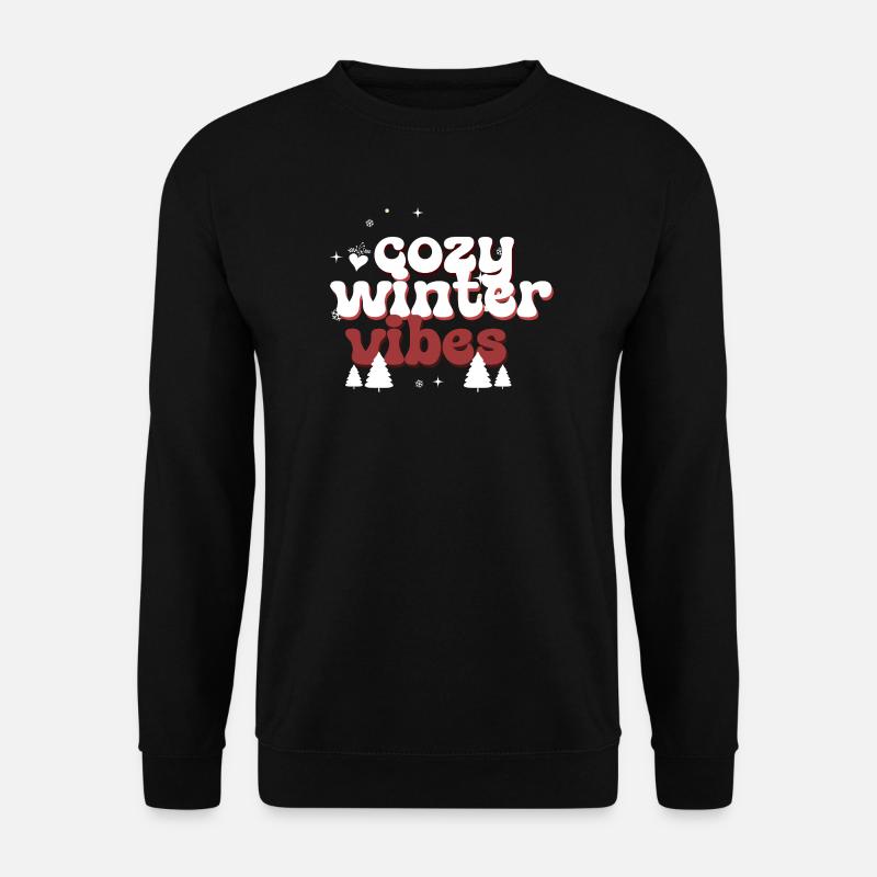 Cozy Winter Vibes Puffy Text - Unisex Sweatshirt - black