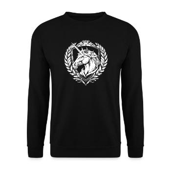 Blason de licorne en couronne de laurier - Sweat-shirt Unisexe - noir - Devant - Alina (178cm) & Michal (187cm)