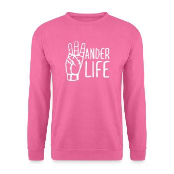 Wander Life Handzeichen – West Coast Wanderer - Unisex Pullover - Pink - Vorne