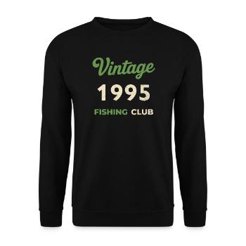 Vintage 1995 – Fishing Club Retro Birth Year - Unisex Sweatshirt - black - Front - Alina (178cm) & Michal (187cm)