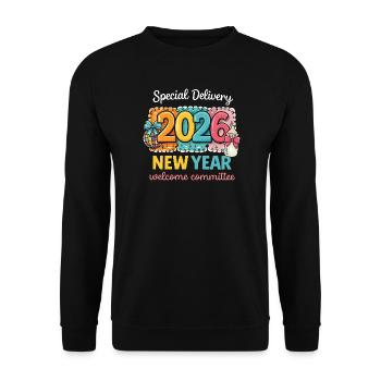 New Year 2026 Special Delivery - Unisex Sweatshirt - black - Front - Alina (178cm) & Michal (187cm)