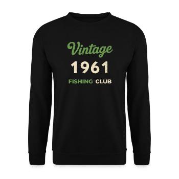 Vintage 1961 – Fishing Club Retro Birth Year - Unisex Sweatshirt - black - Front - Alina (178cm) & Michal (187cm)