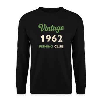 Vintage 1962 – Fishing Club Retro Birth Year - Unisex Sweatshirt - black - Front - Alina (178cm) & Michal (187cm)