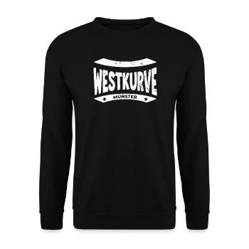 Münster Westkurve Stadium socks, cushions, apron - Unisex Sweatshirt - black - Front - Alina (178cm) & Michal (187cm)