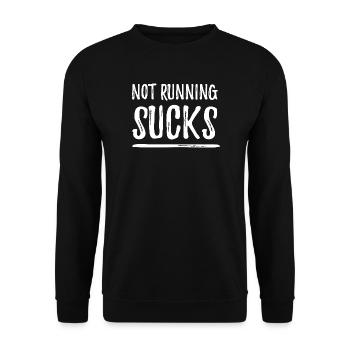 Not Running Sucks - Unisex Sweatshirt - black - Front - Alina (178cm) & Michal (187cm)