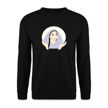 MARY St. Mary | Convent Woman | Woman with headscarf - Unisex Sweatshirt - black - Front - Alina (178cm) & Michal (187cm)