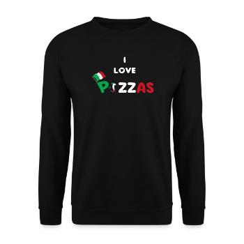Pizza Humor Gift Pazzaiolo - Unisex Sweatshirt - black - Front - Alina (178cm) & Michal (187cm)
