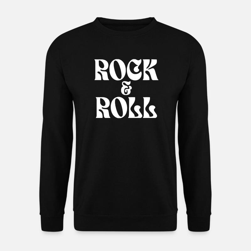 Rock & Roll Retro-Typografie - Unisex Pullover - Schwarz