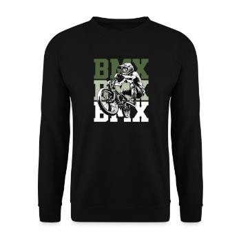 BMX Rider Design – Street & Dirt Bike Style - Unisex Sweatshirt - black - Front - Alina (178cm) & Michal (187cm)
