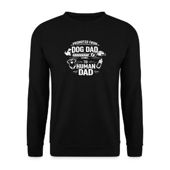 Vom Hundevater zum Menschenpapa Vater Papa to be - Unisex Pullover - Schwarz - Vorne - Alina (178cm) & Michal (187cm)