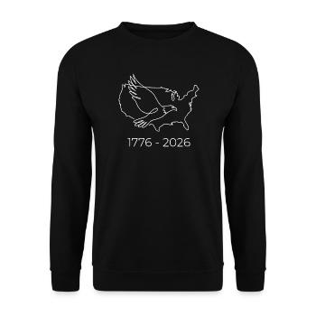 1776-2026 Demi-quinquantième anniversaire des États-Unis 250e - Sweat-shirt Unisexe - noir - Devant - Alina (178cm) & Michal (187cm)