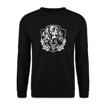 Heraldic Dog Dachshund - Unisex Sweatshirt - black - Front - Alina (178cm) & Michal (187cm)