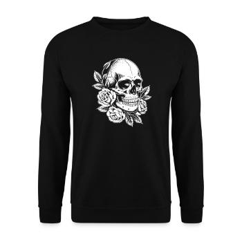 Skulls and roses - Unisex Sweatshirt - black - Front - Alina (178cm) & Michal (187cm)