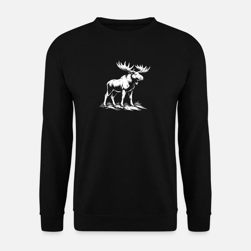 Elch Design - Unisex Pullover - Schwarz