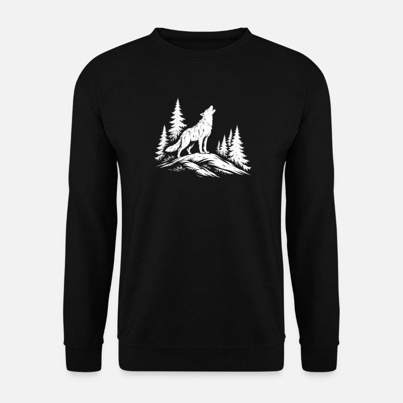 howling wolf - Unisex Sweatshirt - black