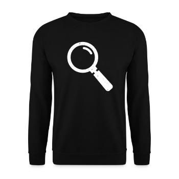 Lupe Detektiv Suche Grunge Vektor - Unisex Pullover - Schwarz - Vorne - Alina (178cm) & Michal (187cm)