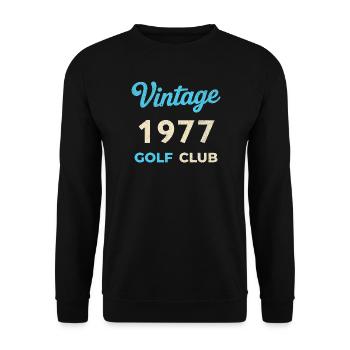 Vintage 1977 Golf Club Retro Geburtsjahr Geschenk - Unisex Pullover - Schwarz - Vorne - Alina (178cm) & Michal (187cm)