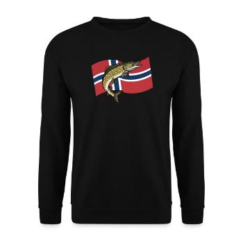 Pêche au brochet en Norvège - Sweat-shirt Unisexe - noir - Devant - Alina (178cm) & Michal (187cm)