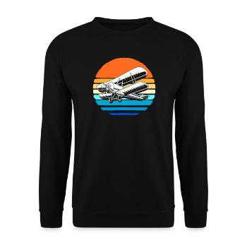 Model Airplane Model Airplane - Unisex Sweatshirt - black - Front - Alina (178cm) & Michal (187cm)