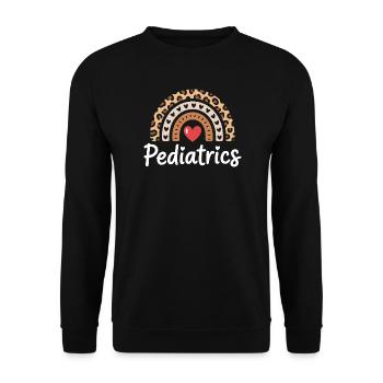 Pediatrics Rainbow Heart - Unisex Sweatshirt - black - Front - Alina (178cm) & Michal (187cm)