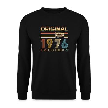 50. Geburtstag 50 Jahre Original 1976 - Unisex Pullover - Schwarz - Vorne - Alina (178cm) & Michal (187cm)