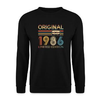 40th Birthday 40th Anniversary Original 1986 - Unisex Sweatshirt - black - Front - Alina (178cm) & Michal (187cm)