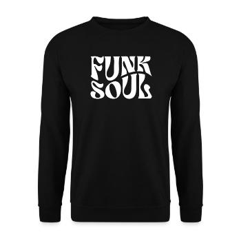 Funk Soul Bold Rétro Typographie - Sweat-shirt Unisexe - noir - Devant - Alina (178cm) & Michal (187cm)