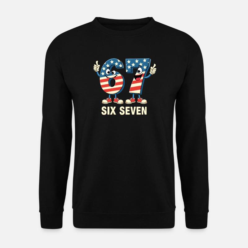 US Flag 67 Memes Six Seven - Unisex Pullover - Schwarz