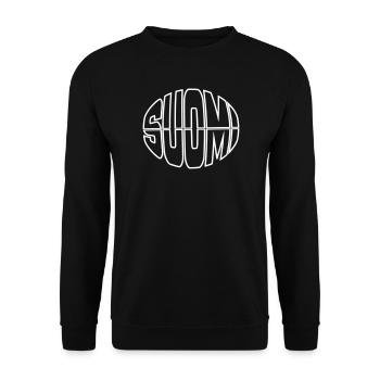 Suomi - Lettres d’art au trait finlandais - Sweat-shirt Unisexe - noir - Devant - Alina (178cm) & Michal (187cm)