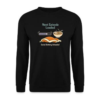 Anime introvert Weeb couch potato - Unisex Sweatshirt - black - Front - Alina (178cm) & Michal (187cm)
