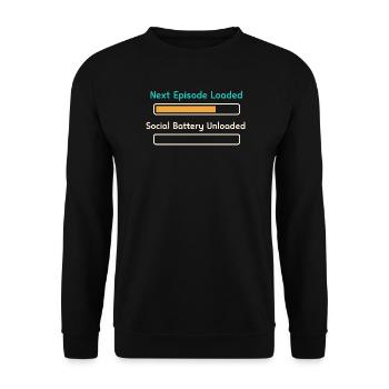 Anime introvert Weeb couch potato - Unisex Sweatshirt - black - Front - Alina (178cm) & Michal (187cm)