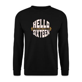 Bonjour Sixteen Vintage Emblem - Sweat-shirt Unisexe - noir - Devant - Alina (178cm) & Michal (187cm)