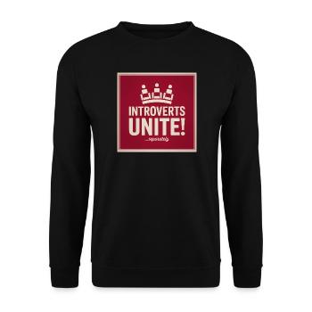 Introvertis Unissez-vous, sérieusement - Introverti drôle - Sweat-shirt Unisexe - noir - Devant - Alina (178cm) & Michal (187cm)