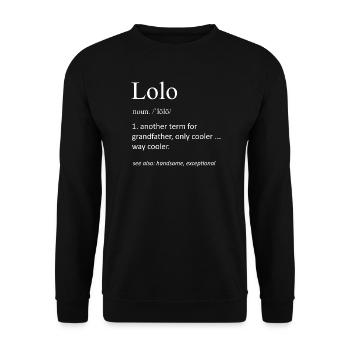 Définition de Lolo : Cadeau drôle de grand-père philippin - Sweat-shirt Unisexe - noir - Devant - Alina (178cm) & Michal (187cm)