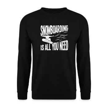 Snowboarden: Alles, was du brauchst - Unisex Pullover - Schwarz - Vorne - Alina (178cm) & Michal (187cm)