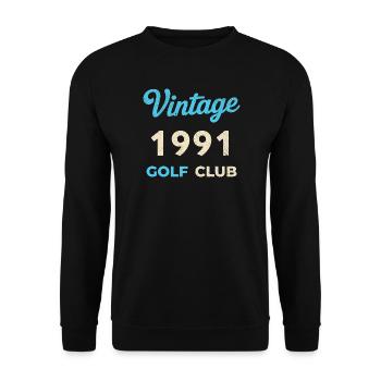 Vintage 1991 Golf Club Retro Geburtsjahr Geschenk - Unisex Pullover - Schwarz - Vorne - Alina (178cm) & Michal (187cm)