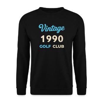 Vintage 1990 Golf Club Retro Geburtsjahr Geschenk - Unisex Pullover - Schwarz - Vorne - Alina (178cm) & Michal (187cm)