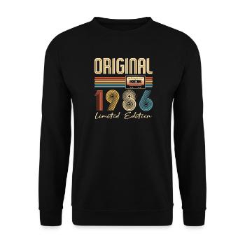 40th Birthday 40th Anniversary Original 1986 - Unisex Sweatshirt - black - Front - Alina (178cm) & Michal (187cm)