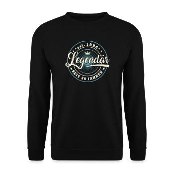 30. Geburtstag - Legendär seit 30 Jahren Geschenk - Unisex Pullover - Schwarz - Vorne - Alina (178cm) & Michal (187cm)