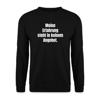 My experience is not in any offer - Unisex Sweatshirt - black - Front - Alina (178cm) & Michal (187cm)