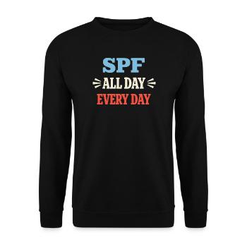 Culture SPF Identité Soins de la peau Humour - Sweat-shirt Unisexe - noir - Devant - Alina (178cm) & Michal (187cm)
