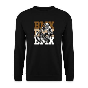 BMX Jump Rider Logo Cult - Unisex Sweatshirt - black - Front - Alina (178cm) & Michal (187cm)