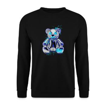 Graffiti Bear Neon Drop Teddy Bear - Unisex Sweatshirt - black - Front - Alina (178cm) & Michal (187cm)